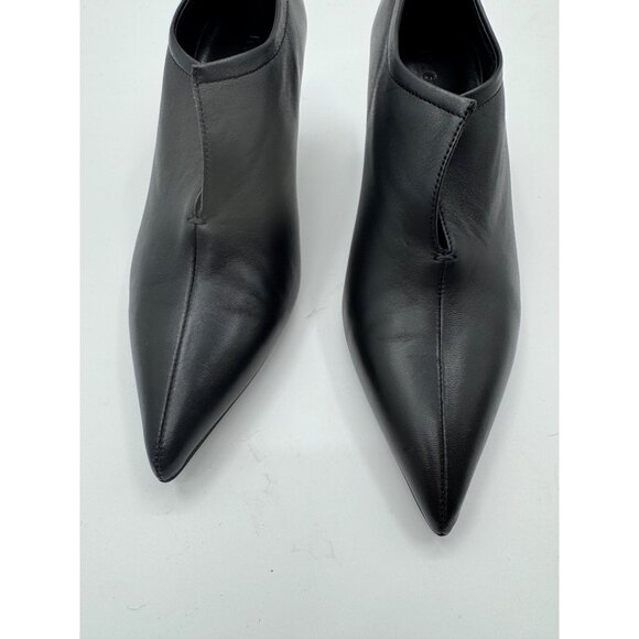 M. Gemi Alania Black Italian Leather Pointed Toe Heeled Shoes Size 7.5 or EU 38 - Picture 4 of 14